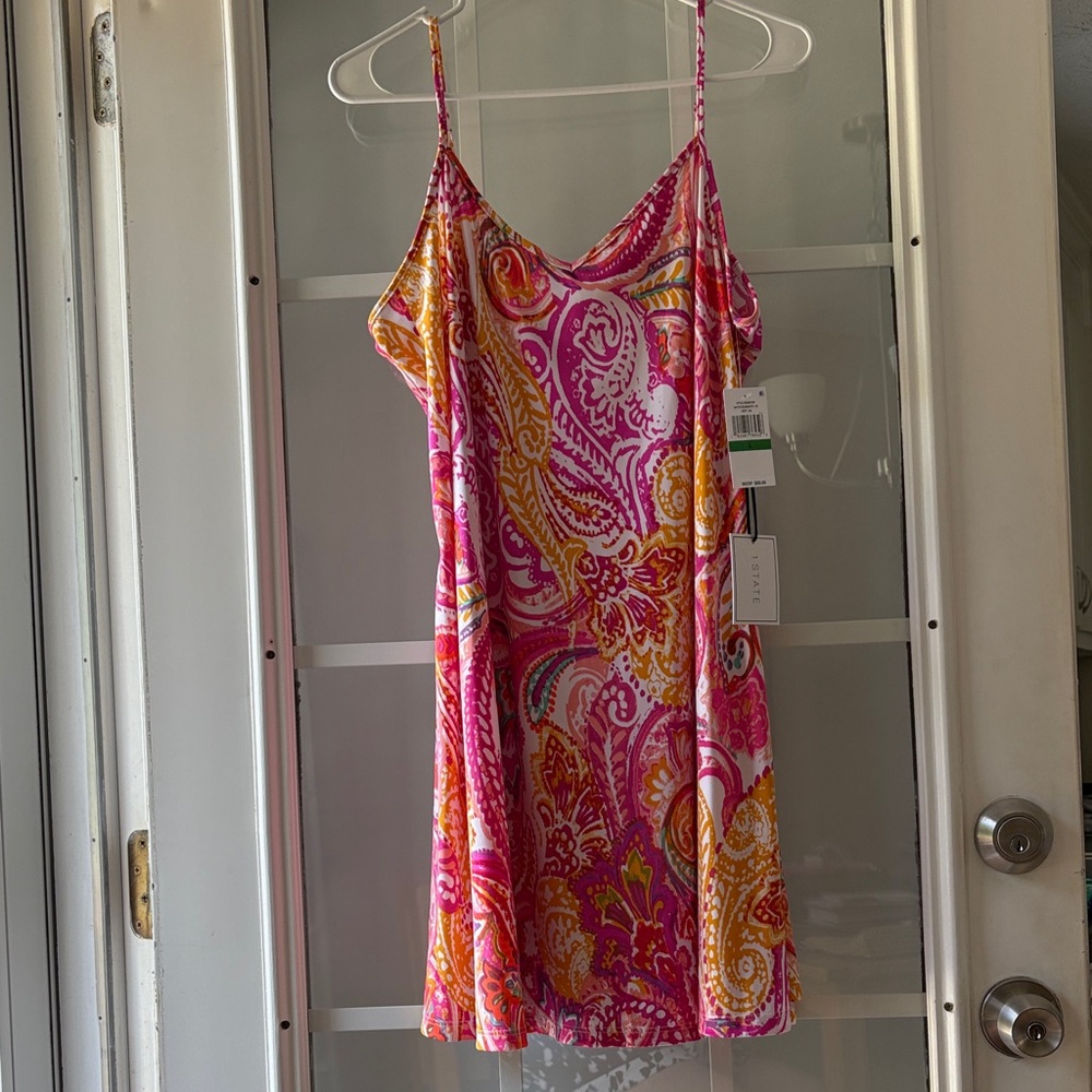 1. State Pink and Orange Paisley Dress